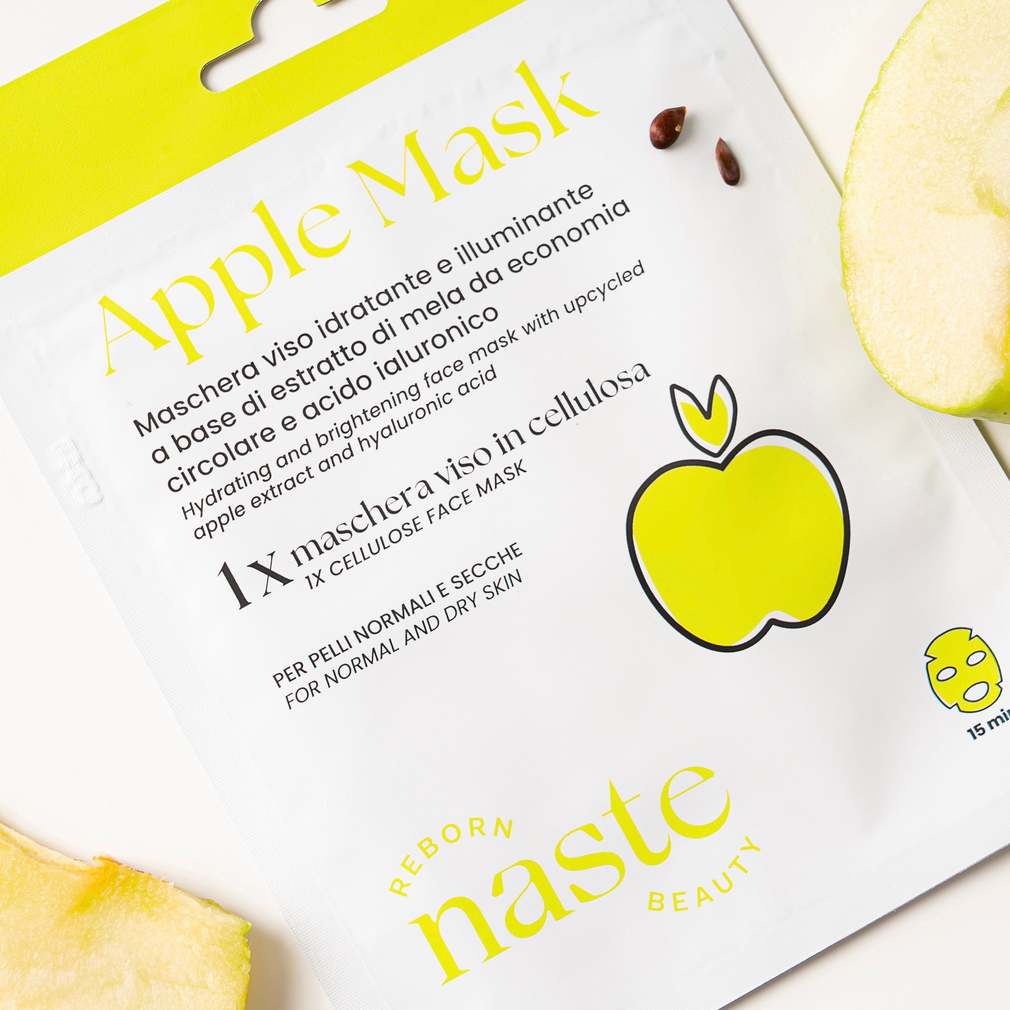Maschera viso idratante mela