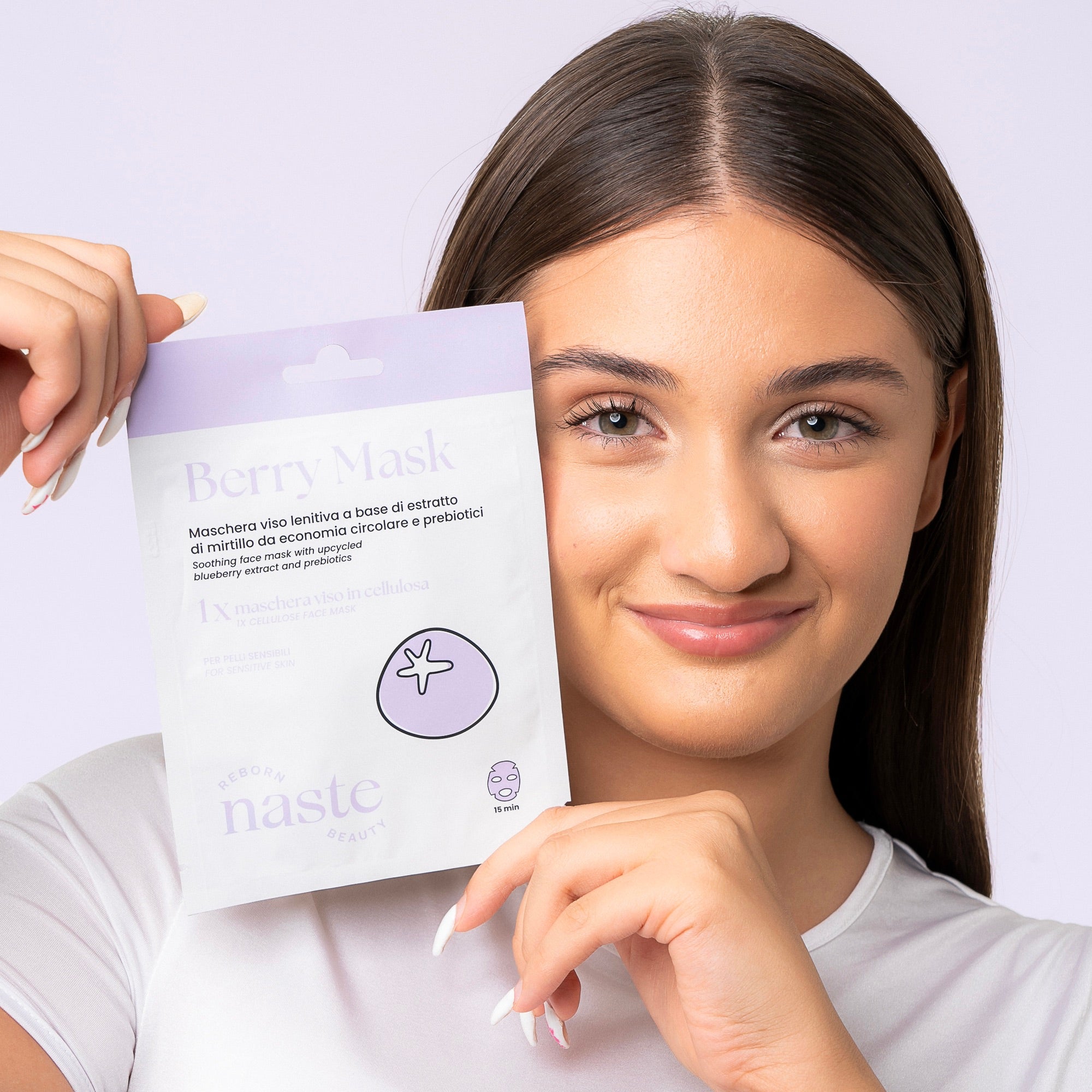 Maschera viso lenitiva mirtillo
