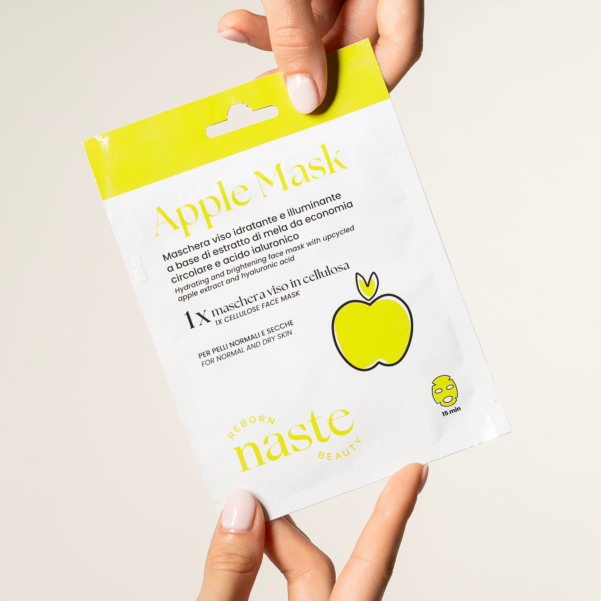 Maschera viso idratante mela