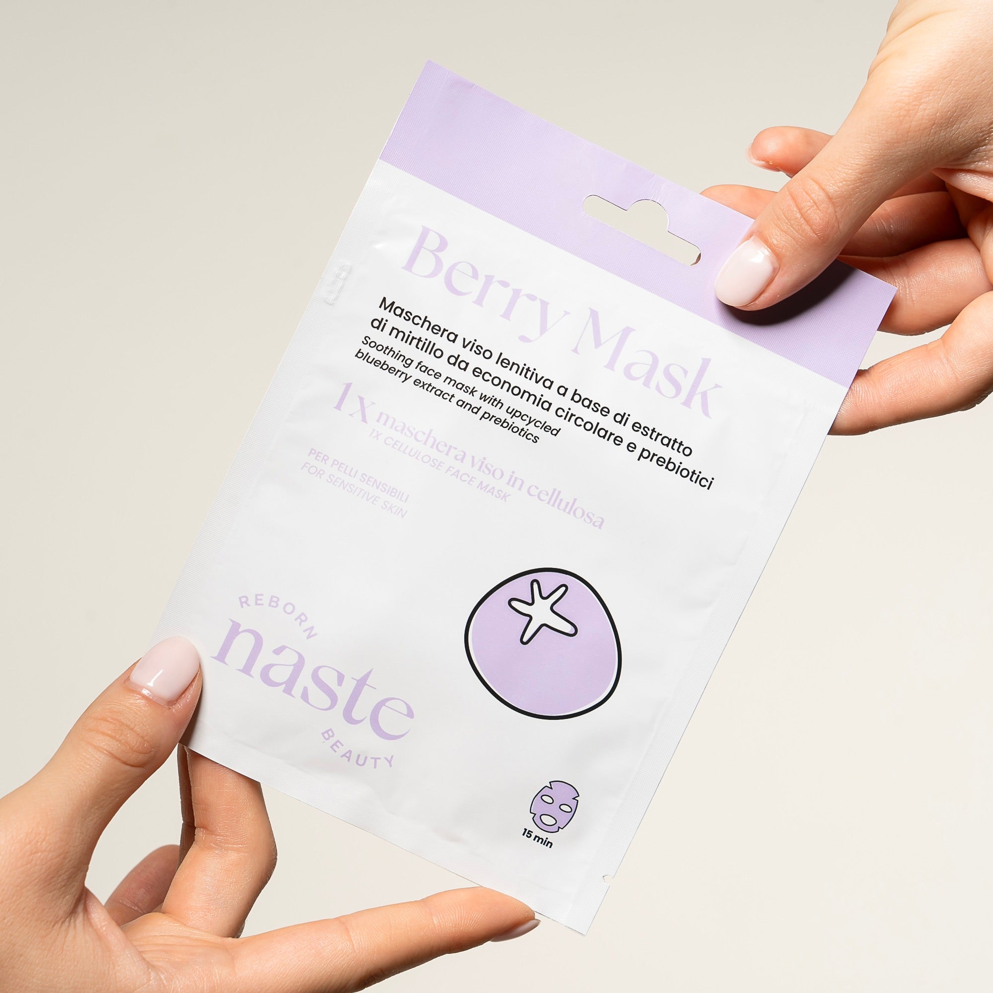 Maschera viso lenitiva mirtillo