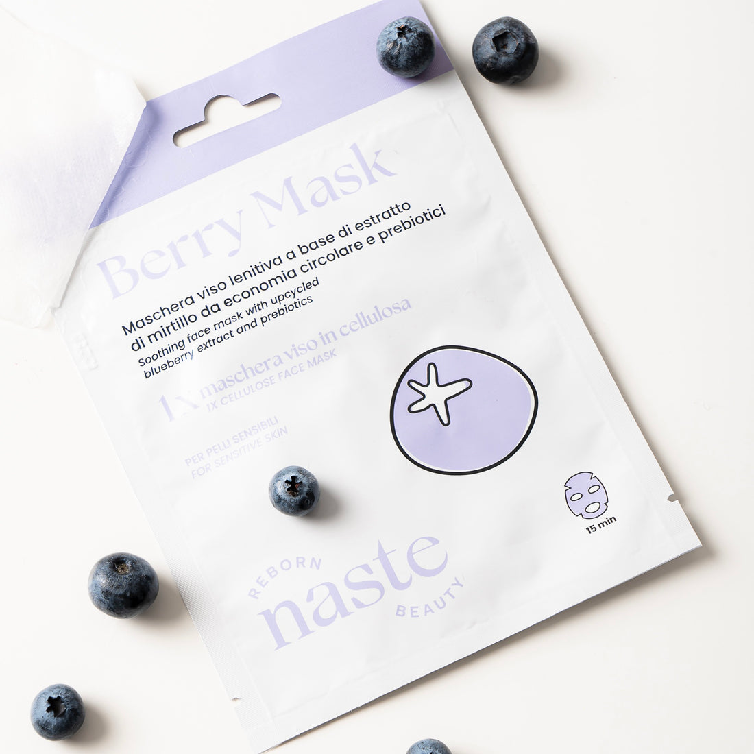 Maschera viso lenitiva mirtillo